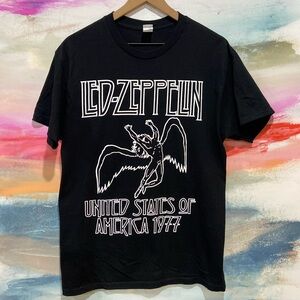 🔥EC🔥Led-Zeppelin United States of America 1977 100% Cotton Band T-shirt.